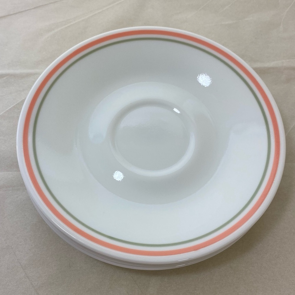 Vintage Corelle Peach Floral Saucers 4pc